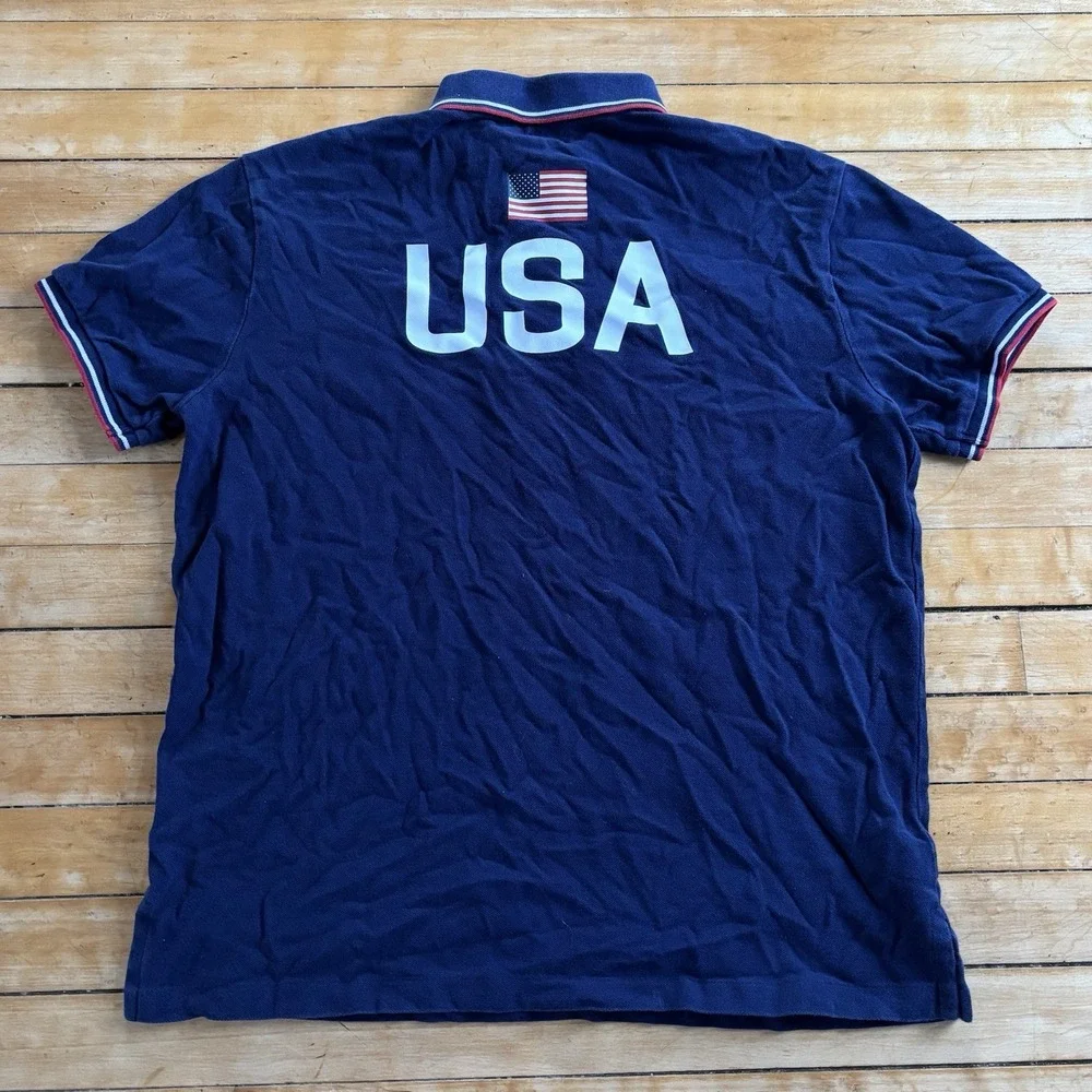 Polo Ralph Lauren Team USA Rugby Polo Shirt Adult L Navy Blue 2016 Olympics